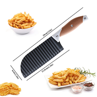 RVS antislip handvat gegolfde snijmes voor aardappel, wortel, groente en fruit & groentegereedschap