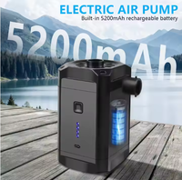 Pompe à air électrique portable sans fil haute capacité 5200 mAh pour camping extérieur, accessoires de camping gonflables et dégonflables en plastique