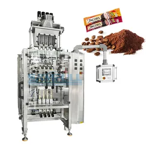 Otomatik çok şeritli toz sopa poşet paketleme makinesi 2 satır şeker kahve karıştırıcısı ambalaj 3 in 1 kahve karıştırıcısı çubuk paketleme makinesi