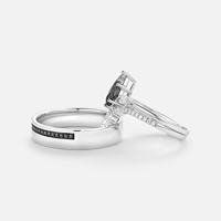 Bague de fiançailles en argent sterling 925 plaqué or blanc, forme cerf-volant, avec quartz naturel véritable rutilé noir, bijoux d'usine