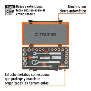 BOX 2 Ensemble de 25 outils, embout de 3/8'', standard et mm, pour mécaniciens - Product Image 1