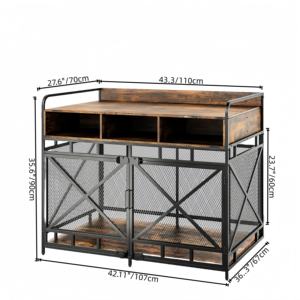 Vente directe d'usine Design moderne multifonction 43 pouces 3 en 1 bois et métal <span class=keywords><strong>Cages</strong></span> intérieures pour animaux de compagnie avec tiroirs pour chiens Salon - Product Image 2