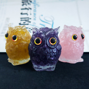 Figura de Búho de Cristal, Resina Epoxi, Decoración Animal para el Hogar u Oficina, Colección, Regalo - Product Image 1