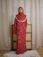 Robe de Prière Intégrée Traditionnelle Musulmane Grande Taille pour Femmes Confortable et Respirante avec Chapeau en Dentelle et Motif Imprimé Tendance
