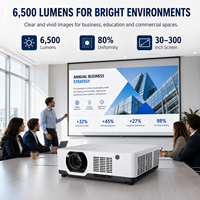 Projecteur laser 3LCD 6500 lumens, projecteur haute luminosité 4K natif pour grandes salles de conférence