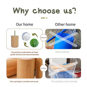 Mini tasse <span class=keywords><strong>d</strong></span>'<span class=keywords><strong>apprentissage</strong></span> en bambou réutilisable et écologique de 5oz pour bébé avec couvercle et paille pour les fournitures de sevrage de bébé - Product Image 6