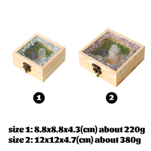 Wholesale New Design Natural <b>Crystal</b> Mineral Specimen Raw Stone Gift Box in Wooden Box - Product Image 2