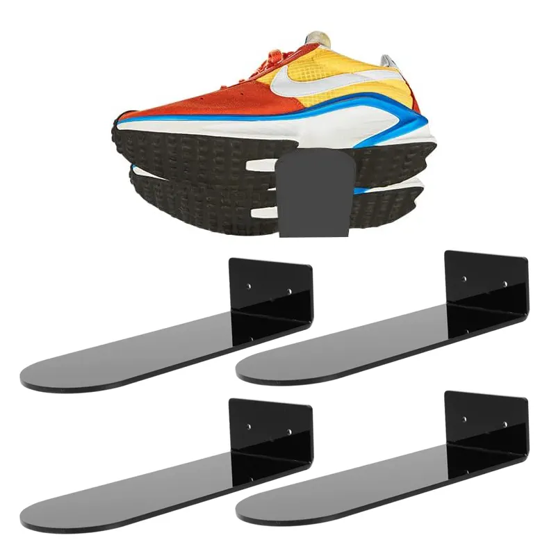 Wall Mounted Modern Black Shoe Display Shelves For Retail Stores For Shoes