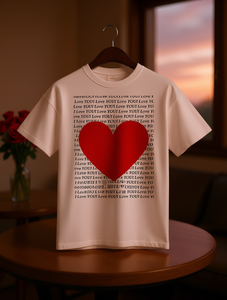 T-shirt Casual da Donna con Stampa Cuore di San Valentino, Manica Corta, Girocollo, 100% Cotone, Regalo per la Persona Amata, Primavera Estate - Product Image 2