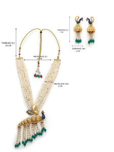 ชุดเครื่องประดับที่มีคุณภาพดูแวววาวพร้อมสร้อยคอที่มีสไตล์และต่างหูนกยูงเข้าคู่กับผู้หญิงสมัยใหม่สำหรับงานเลี้ยงส่งออกจำนวนมาก - Product Image 3