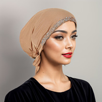 Nouvel Arrivage – Sous-Hijab Turban Élastique en Jersey avec Strass pour Femmes Musulmanes – Accessoire de Mode