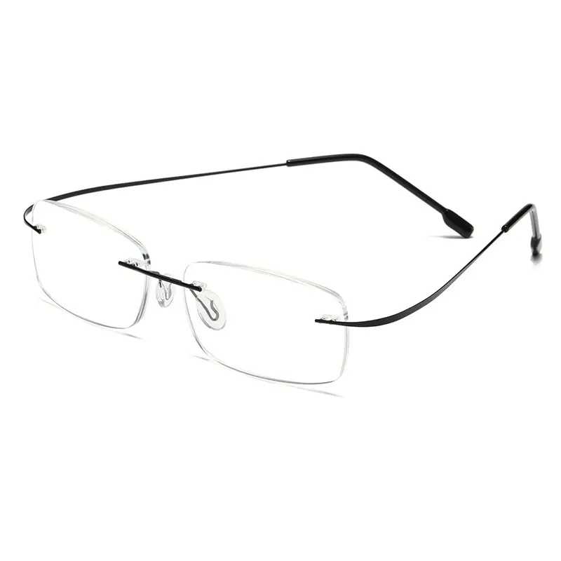 Spectacle Frame For Men Luxury Rectangular Rimless Glasses High Quality New Design Titanium Optical Eyewear Eyeglassesmen