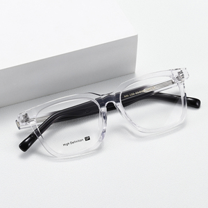 Transparent Full Rim Rectangle <b>Eyeglasses</b> NN-106 Anti Blue Light Lightweight Resin Lens Unisex Adult Vision Correction <b>Frames</b> - Product Image 1