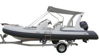 Bateau de pêche sportif électrique HAOHAI RIB580 certifié CE, en fibre de verre et Hypalon, moteur hors-bord stable, bateau rigide de 19 pieds