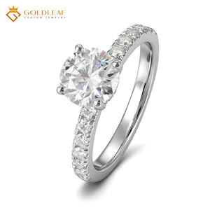 Anillo de joyería personalizado Goldleaf, plata S925, piedra de moissanita redonda de 1ct, 2ct, 3ct, D VVS. - Product Image 1