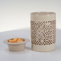 Brûleur d'encens électrique en céramique sculptée, Lampe chauffe-cire électrique, Chauffe-bougie, Lampe à parfum, Brûleur de cire, Cire fondante aromatique ETL
