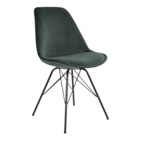 Chaises latérales en velours entièrement recouvertes de qualité supérieure, revêtement en velours résistant à l'usure, base en fil métallique noir robuste