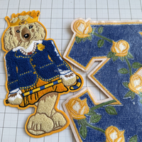 Grande écusson thermocollante en chenille Sigma Rose, Legacy, Rhoyal Poodle pour les articles de la sororité Sigma Gamma Rho