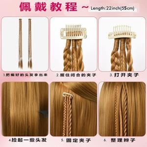 วิกผมถักเปียแบบหนีบ 1 คลิป 3 เส้น ทรงบ็อกซิ่งเบรด สีธรรมชาติ ไม่ต้องใช้กาว ทนความร้อนสูง สำหรับผู้หญิง สไตล์ยุโรป - Product Image 5