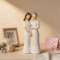 Statuette en résine Mère et Fille pour la décoration de table de chambre, cadeau commémoratif pour la Fête des Mères