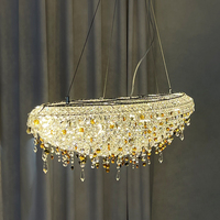 Lustre en cristal de luxe pour restaurant, villa, table d'île, salon de luxe, salon de thé, bar, bateau