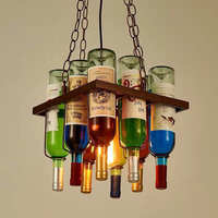 Bar restaurant turc américain lampe décorative mosaïque bouteille en verre lustre et lampes suspendues