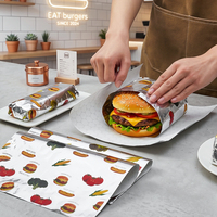 Papier d'emballage en aluminium de qualité alimentaire avec logo personnalisé, résistant à la graisse, en nid d'abeille, isolant, écologique, jetable, recyclable