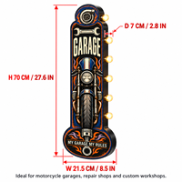 Enseigne lumineuse LED vintage en métal pour garage moto, atelier de motard, ou man cave - Décoration murale