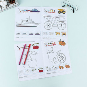 Venta caliente personalizada barato niños libros <span class=keywords><strong>para</strong></span> colorear impresión dibujo pintura libro <span class=keywords><strong>para</strong></span> niños de 2 a 5 años de edad Aprendizaje de <span class=keywords><strong>palabras</strong></span> en inglés - Product Image 4