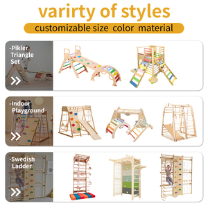 Montessori phong cách Toddler bằng gỗ leo núi chơi thiết lập Sân chơi trong nhà leo núi và trượt chơi - Product Image 4