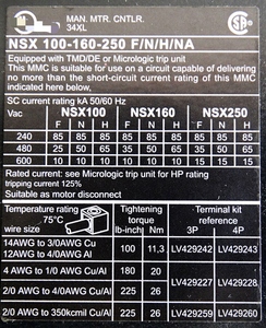 電気NSX100 NA NSX100NA NSX 100-160-250 <span class=keywords><strong>F</strong></span>/N/H/NA 100A -中古- プログラミングコントローラ 産業オートメーション - Product Image 3