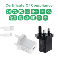 Merryking 3 Pin UK Plug 5v 1a 2.1a 5v 0.75a Usb Charger 5volt 1amp avec UKCA CB CE Certified