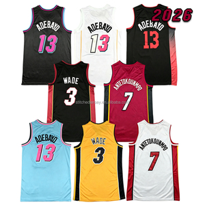 Maillot de basketball homme style 2026 tendance, brodé, 7 Giannis Antetokounmpo 13 Bam Adebayo 3 <span class=keywords><strong>Dwyane</strong></span> <span class=keywords><strong>Wade</strong></span> S-2XL - Product Image 1