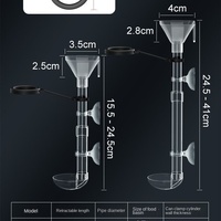 Distributeur de nourriture flottant extensible en acrylique pour aquarium avec anneau de distribution de nourriture, empêche le répandement pour poissons, crevettes et tortues