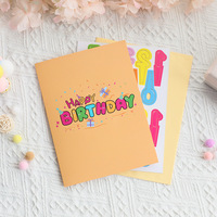 Cartes de vœux créatives Gâteau d'anniversaire au chocolat Bougies à souffler Musique Lumières Ins Vent Cadeau d'anniversaire 3D Gâteau en gros