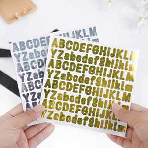 0.5 Inch <b>Letter</b> Sticker for Discount Gold and Silver English Self-<b>Adhesive</b> Waterproof Gift Diy Account Sticker - Product Image 2
