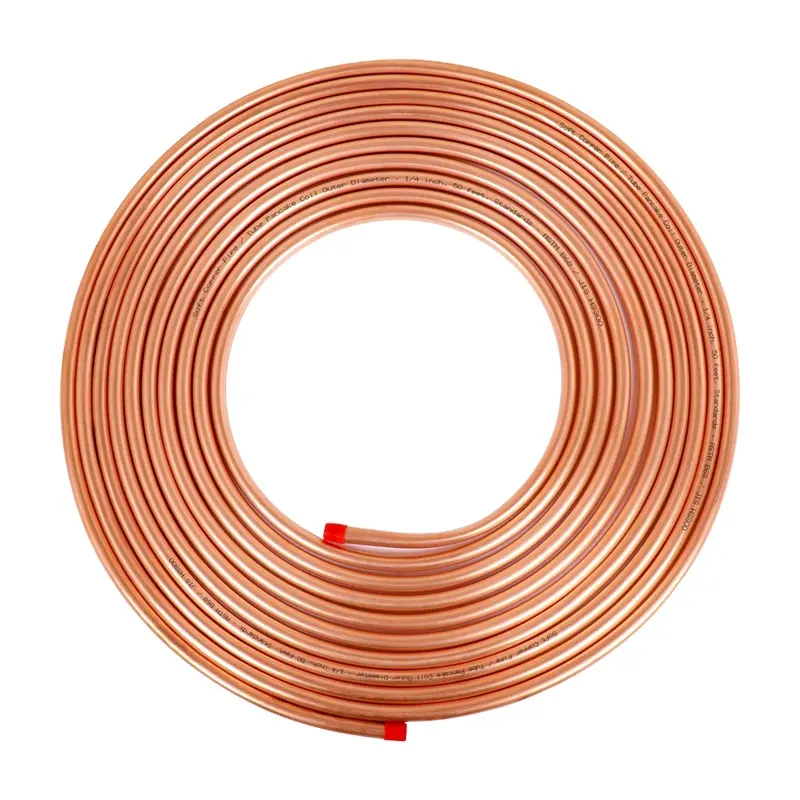 1/4 ''3/8'' 1/2 ''3/4'' Tube de cuivre Bobine de crêpe en cuivre C2600 Partie de réfrigération Tuyaux en cuivre pour climatiseur