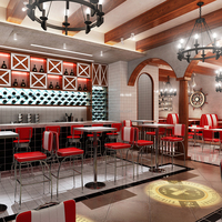 Juego de Muebles de Estilo Industrial Retro para Cafetería, Restaurante o Tienda, Venta al Por Mayor Personalizada