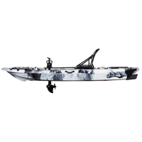 Kayak de pêche robuste à pédales pour une personne, 10 pieds, LLDPE, certifié CE, stabilité offshore, bateau pour pêcheurs, capacité de 140 kg, professionnel