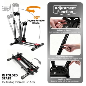 WEST BIKING OEM ajustable resistente 3 en 1 soporte de <span class=keywords><strong>suelo</strong></span> de bicicleta plegable soporte de estacionamiento de bicicleta para 20-29 pulgadas MTB bicicleta de carretera - Product Image 4