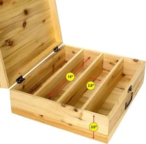 Ustom-Juego de fichas de madera, caja de almacenamiento de fichas de póker con tapa con bisagras