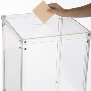 Hộp Quà Tặng Hình Chữ Nhật Acrylic Lớn Rõ Ràng Với Khóa Sàn Đứng Acrylic Hộp Đề Nghị Cho Các Quỹ Vé Xổ Số - Product Image 4