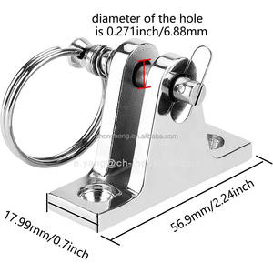 Herrajes para Yates y Embarcaciones: Bisagra de Cubierta para Toldo Bimini, Acero Inoxidable 316 Pulido Espejo, Bisagra Marina para Cubierta - Product Image 2