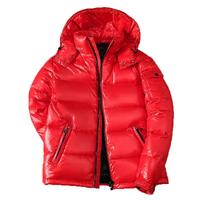 Doudoune Hiver Homme TN Design Nouveauté avec Logo Personnalisé, Brillant Uni, Grande Taille et Chaude, Doudoune Décontractée Oversize