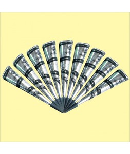 Mini Cono de Henna Negra Listo para Usar, Pasta de Mehandi Suave para Diseños de Manos en Bodas y Festivales - Product Image 1