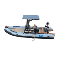 Bateau pneumatique rigide 19 pieds DL580 de patrouille de luxe, coque en aluminium, zodiaque hypalon, bateaux pneumatiques de pêche à vendre, CE Rib Boat