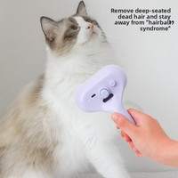 Brosse de toilettage électrique à une touche en ABS pour animaux de compagnie, anti-poils volants, anti-chute, peigne massant pour chiens et chats