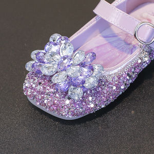 Nuove Scarpe da Principessa con Cristalli, Scarpe Singole per Bambine, Scarpe con Strass Stile <span class=keywords><strong>Frozen</strong></span> per Spettacoli e Feste - Product Image 6