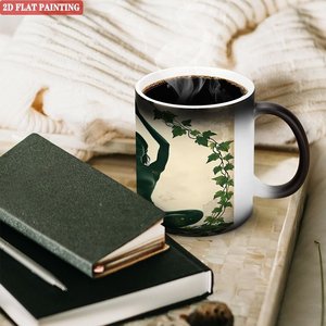 Mug à sublimation vierge 11oz, céramique noire givrée, activable par la chaleur, pour impression personnalisée - Product Image 3