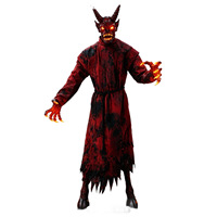 Démon Animatronique Fondant, Accessoire d'Halloween, Détection Infrarouge, Tête Lumineuse Rotative, Corps Vibrant, Décoration Extérieure pour Jardin et Maison Hantée